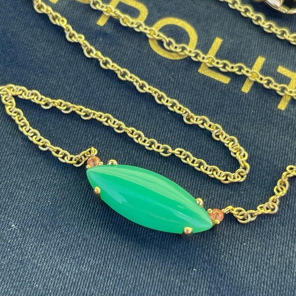 Ippolita 18K Prisma Single Medium Marquise Necklace in Chrysoprase